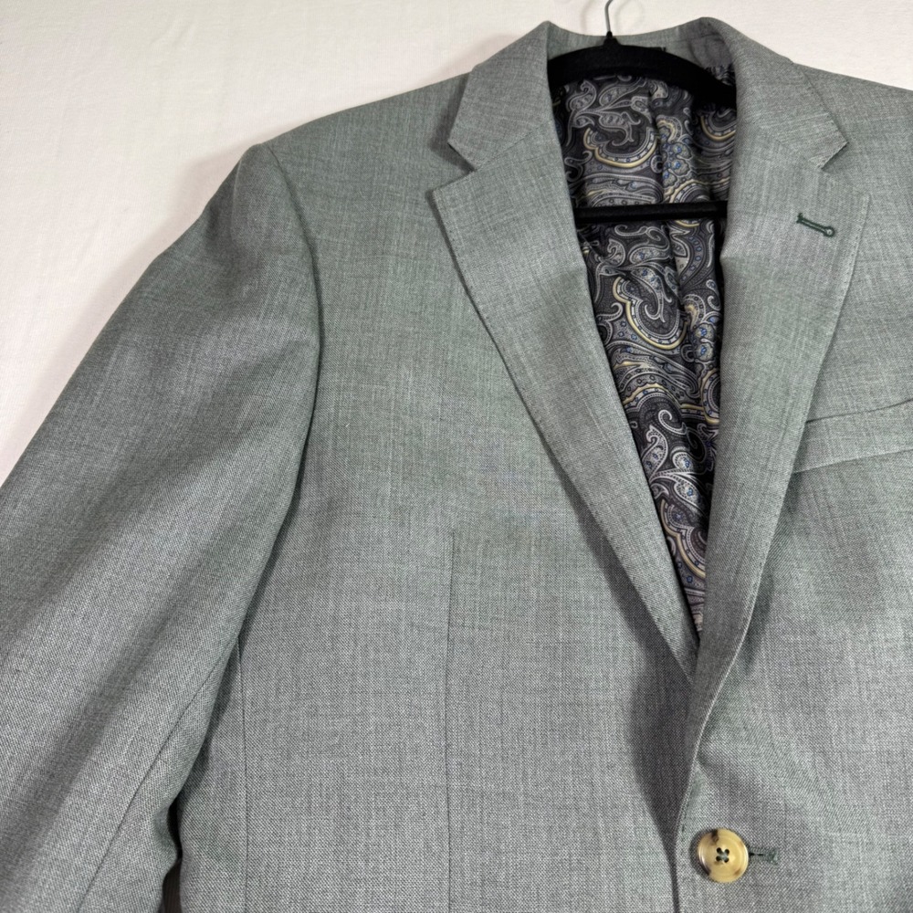Jos. A. Bank 1905 Collection Blazer 40R Gray Wool w Paisley 2 Button Classic Fit